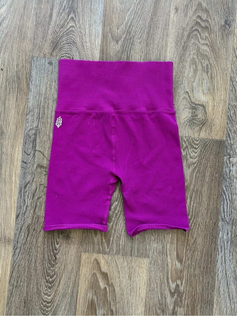 Free Movement Ribbed Biker Shorts M/L High Rise Seamless Pink Berry Yoga Gym